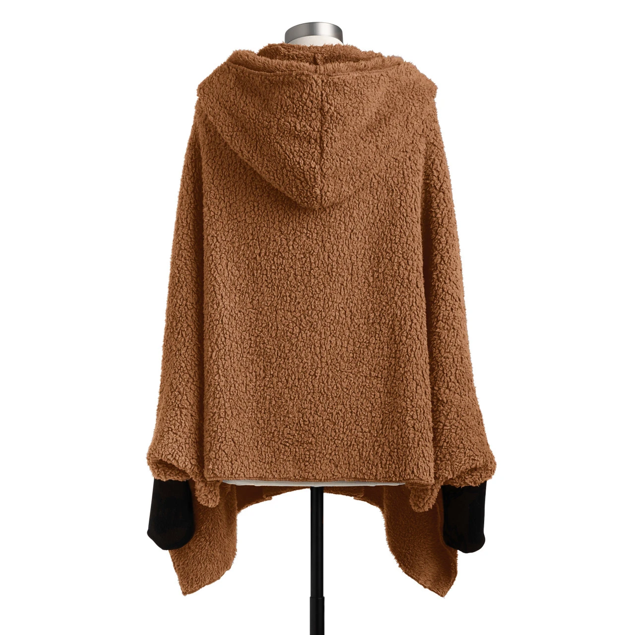 Sherpa Hooded Wrap with Cuffs - Camel thumbnail