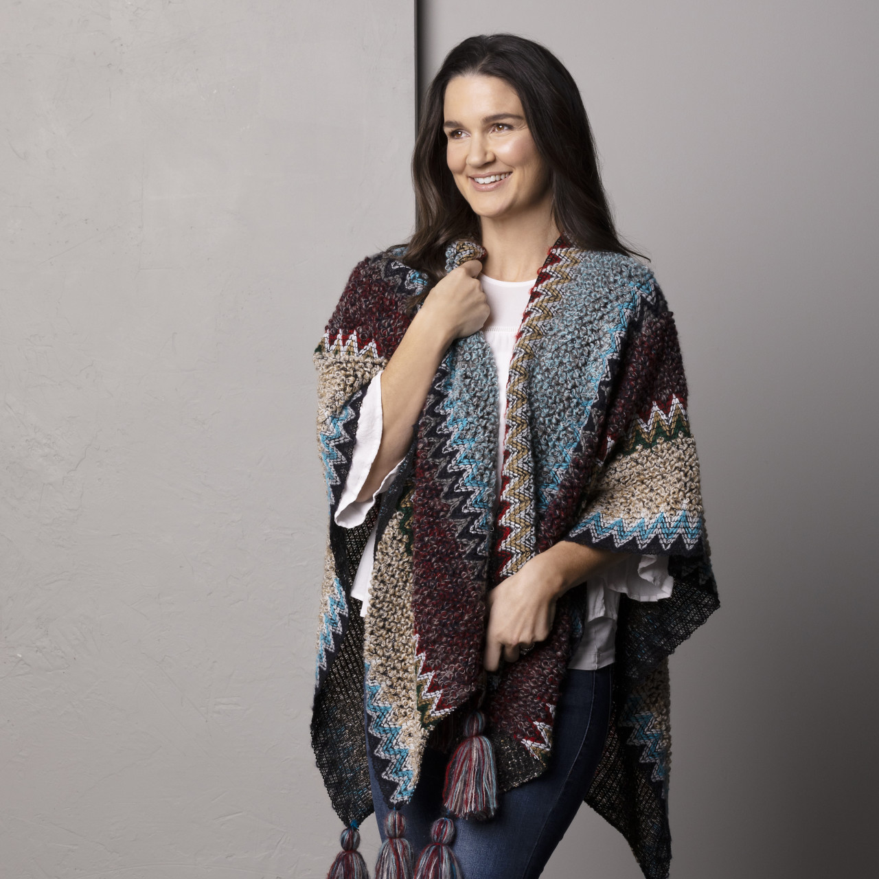 ZigZag Boucle Kimono - Turquoise Mix thumbnail