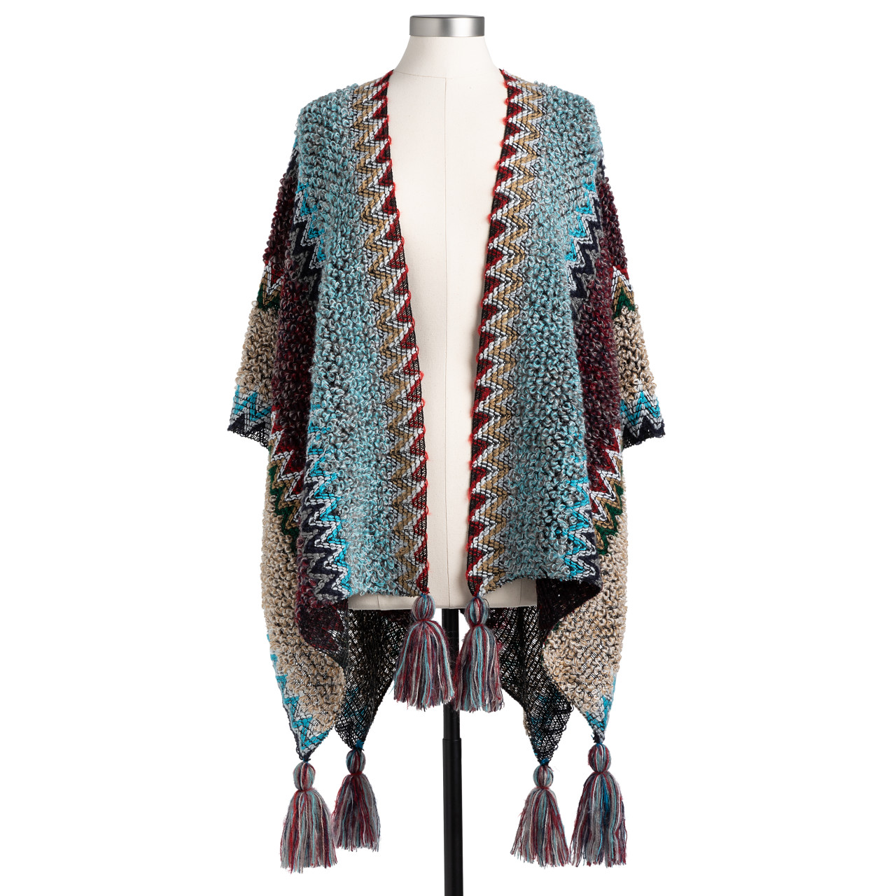 ZigZag Boucle Kimono - Turquoise Mix thumbnail