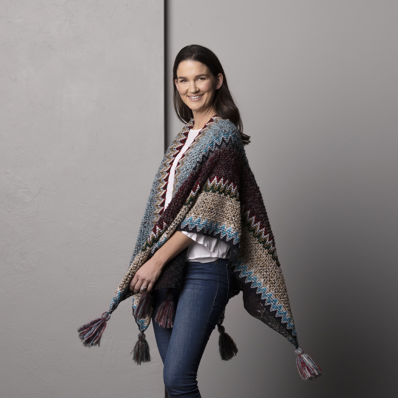 ZigZag Boucle Kimono - Turquoise Mix thumbnail