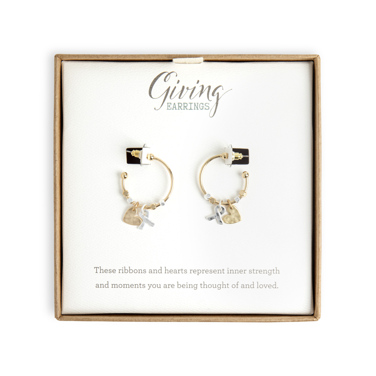 Giving Earrings - Heart and Ribbon thumbnail