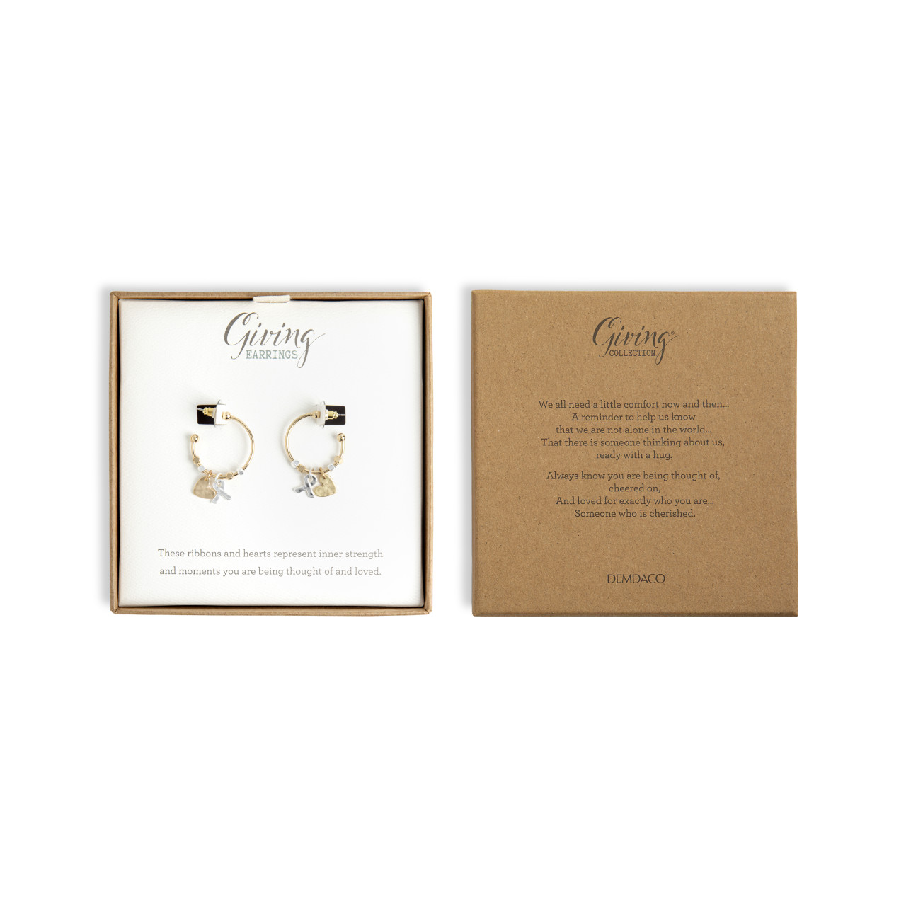 Giving Earrings - Heart and Ribbon thumbnail