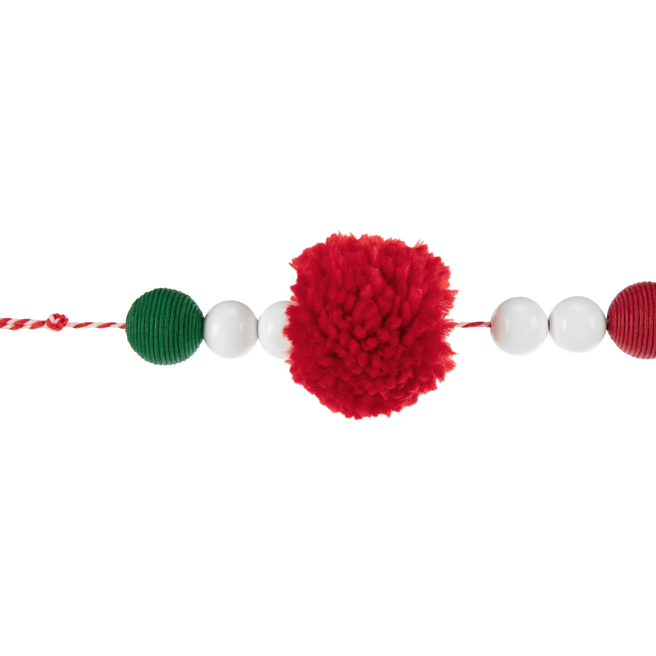 Cozy Red Green Pom Garland thumbnail