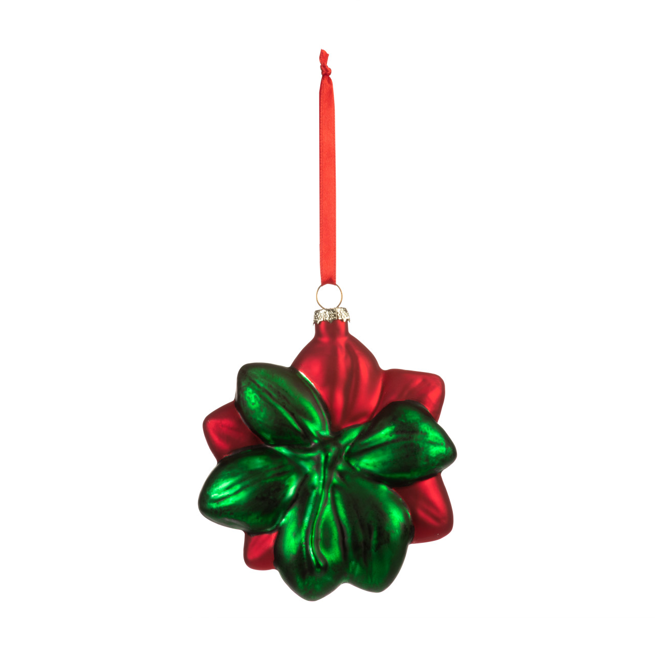 Blown Glass Poinsettia Ornament thumbnail