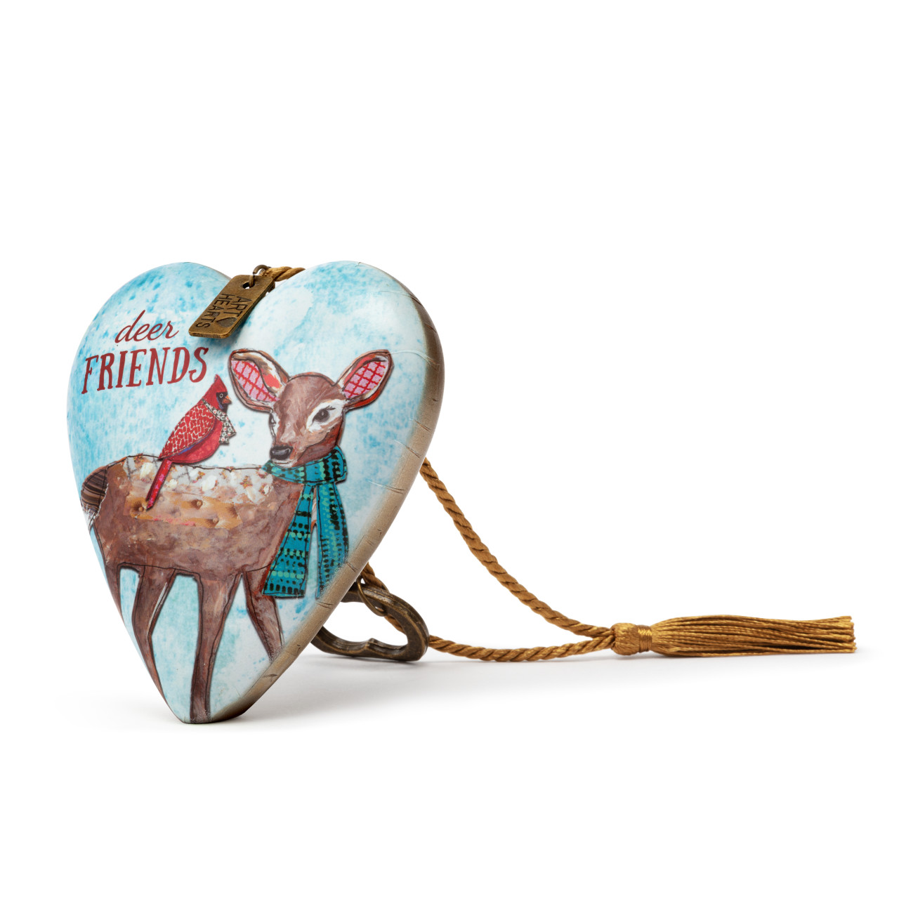 Deer Friends Christmas Art Heart thumbnail