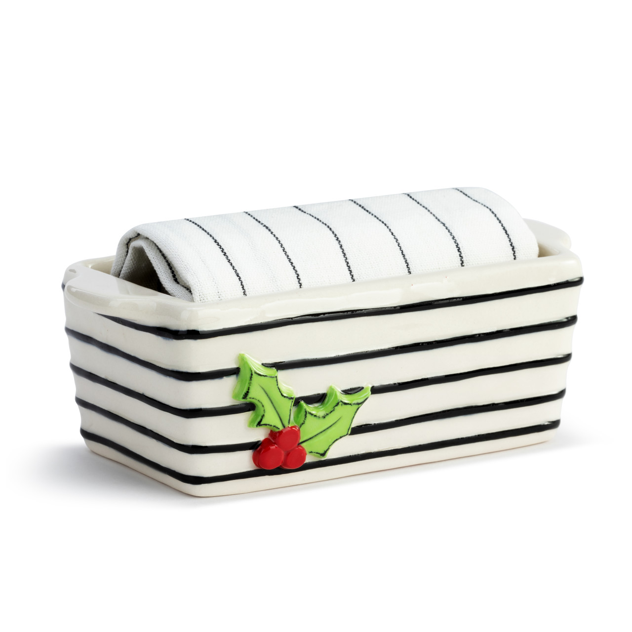 Mini Loaf Pan with Towel Set - Holly Berry thumbnail