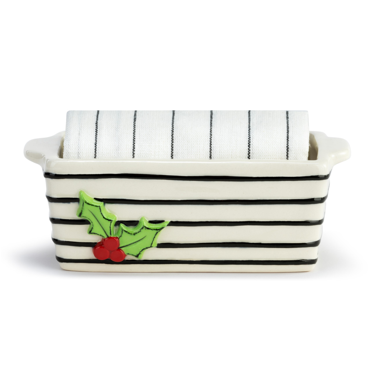 Mini Loaf Pan with Towel Set - Holly Berry thumbnail