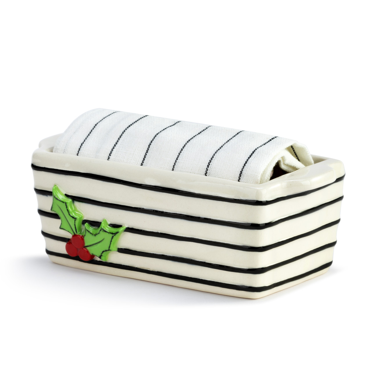 Mini Loaf Pan with Towel Set - Holly Berry thumbnail