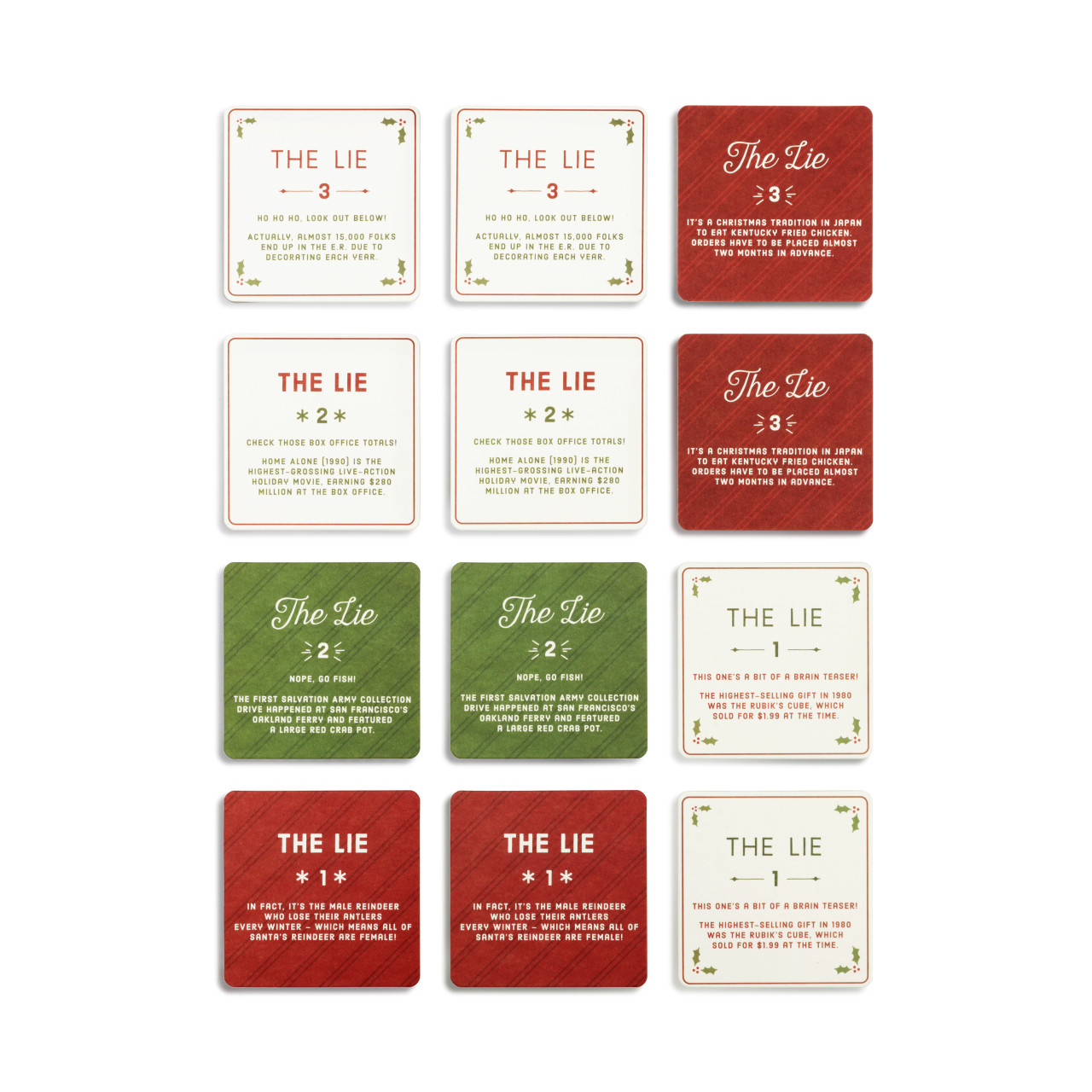 Party Games Coaster Set - Holiday Truths & Lies thumbnail