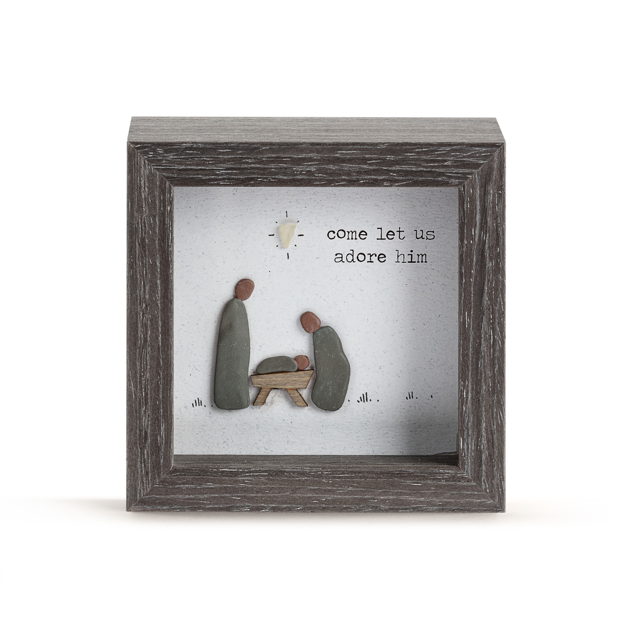 Sharon Nowlan Collection Come Let Us Adore Him Shadowbox 4" x 4" thumbnail