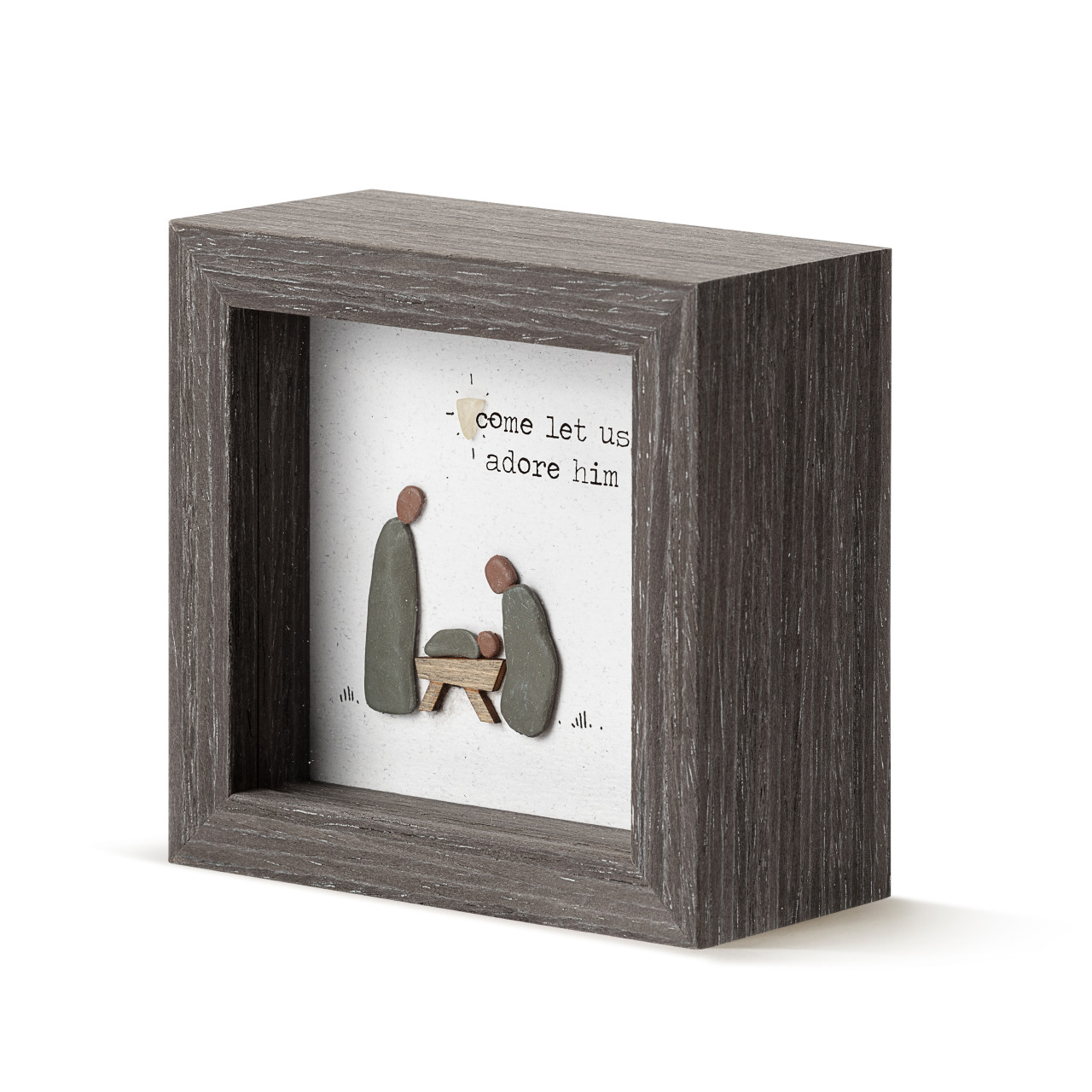 Sharon Nowlan Collection Come Let Us Adore Him Shadowbox 4" x 4" thumbnail