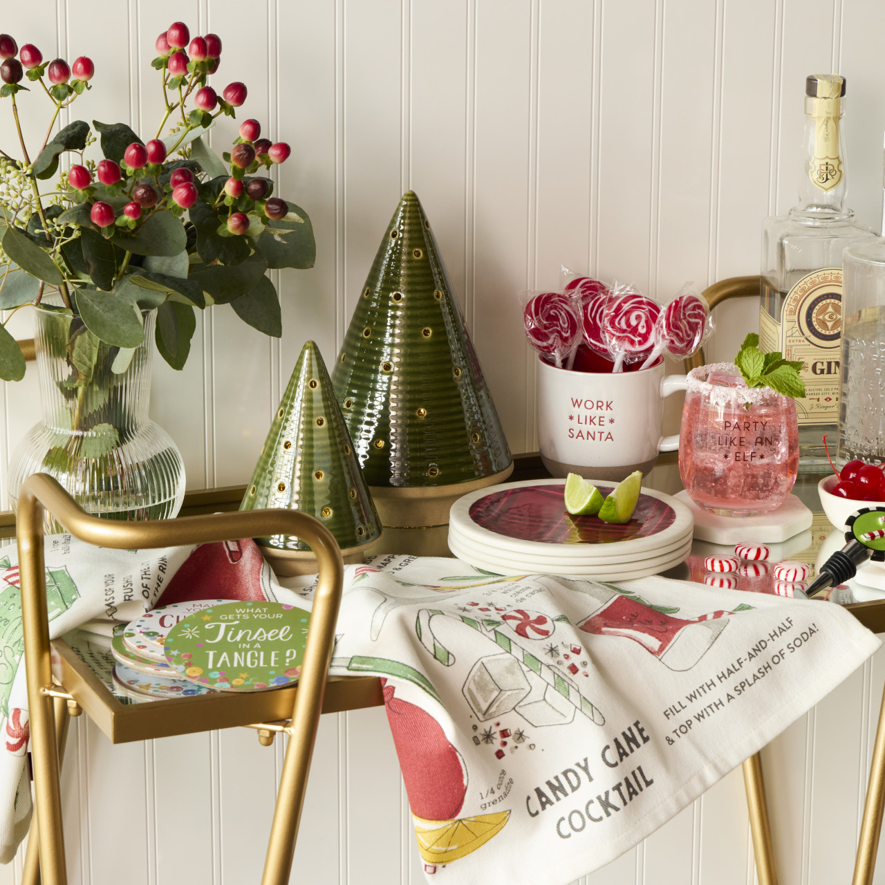 Uncork & Unwind Santa & Elf Stoneware Mug and Glass Set thumbnail