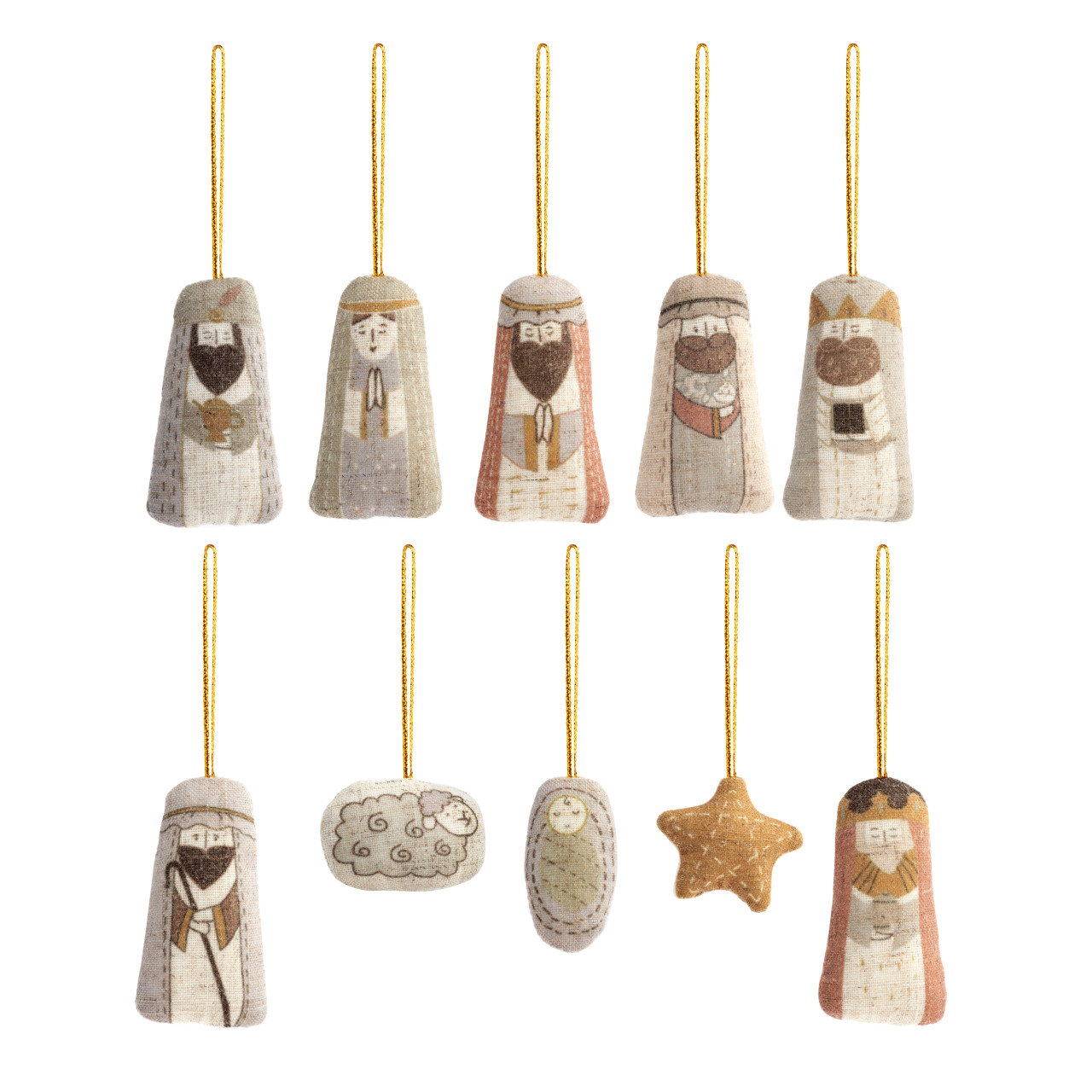 Children's Plush Nativity Ornaments - Set of 10 thumbnail