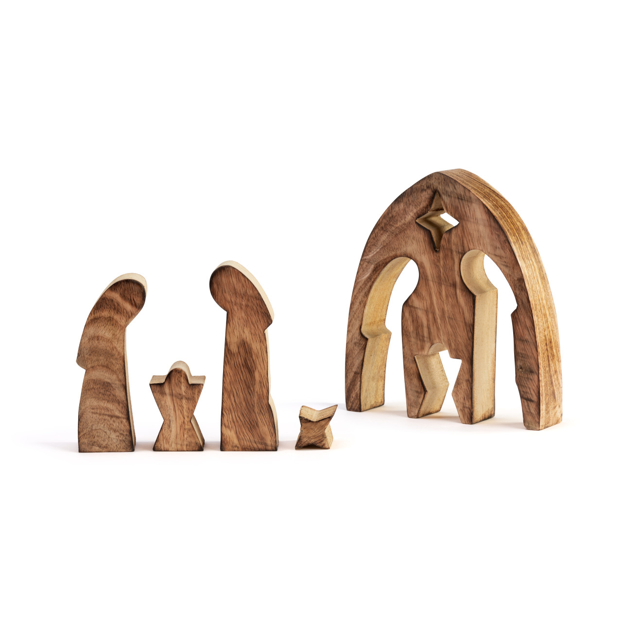 Silhouette Wood Nested Triptych Nativity thumbnail