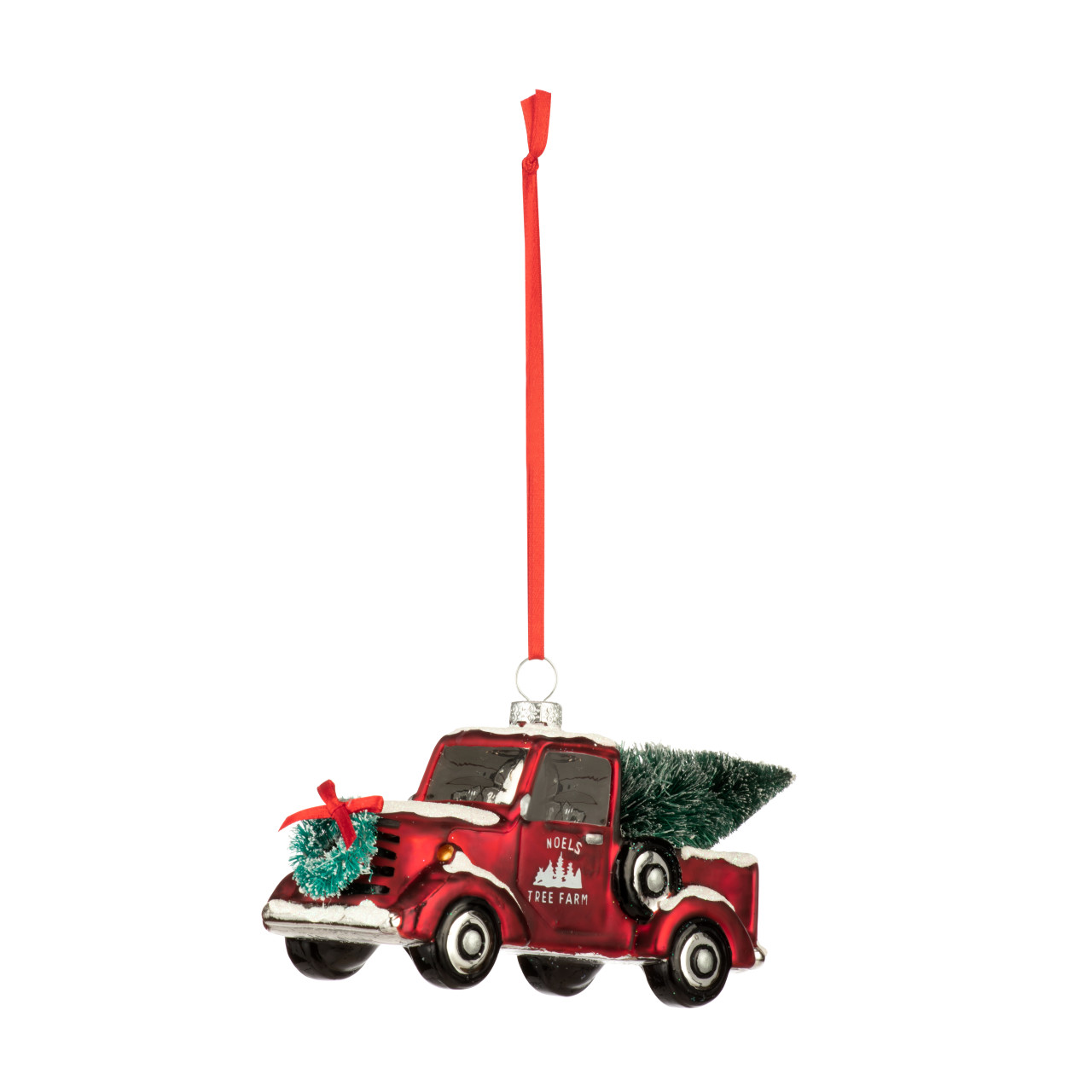 Blown Glass Red Truck Ornament thumbnail