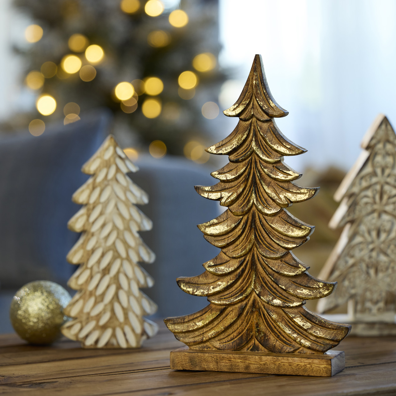 Whitewashed Wood Trees - 2 Assorted thumbnail