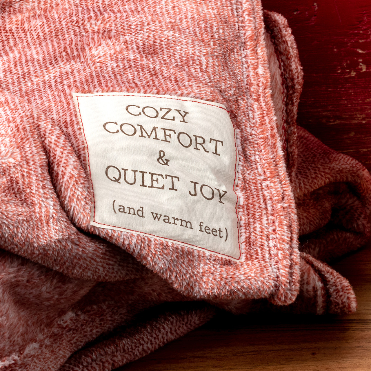 Cozy Time Red Holiday Quiet Joy Foot Pocket Blanket 60" x 70" thumbnail
