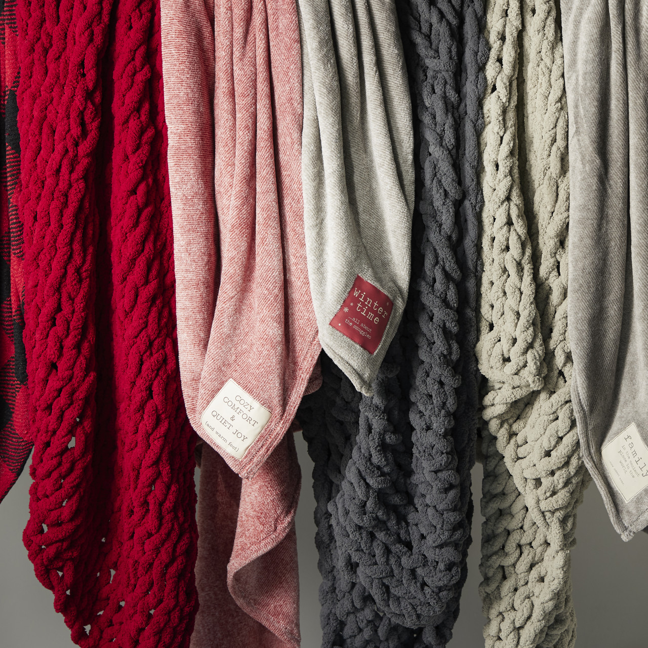 Cozy Time Red Holiday Quiet Joy Foot Pocket Blanket 60" x 70" thumbnail