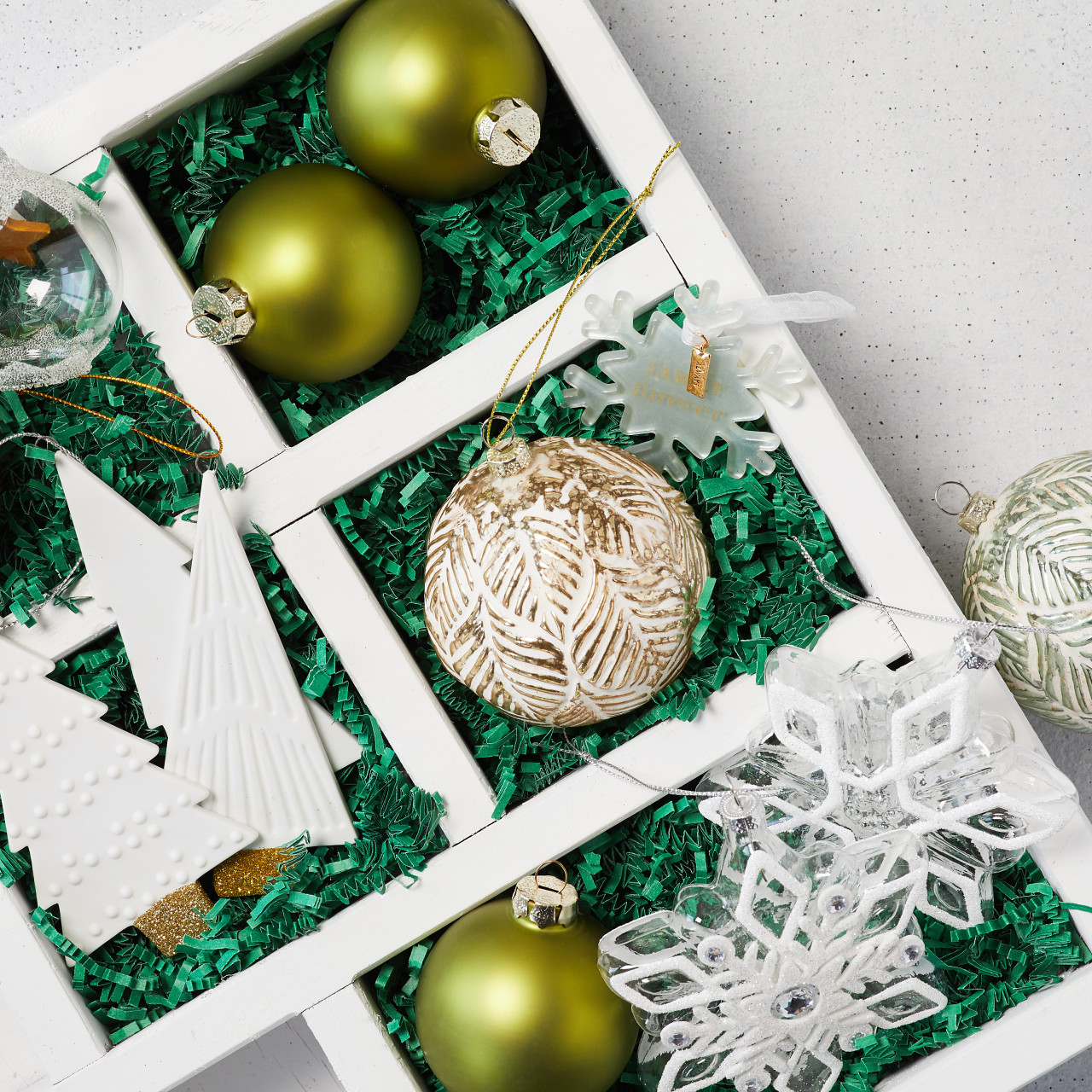 Ceramic Metallic Tree Ornaments - 3 Assorted thumbnail