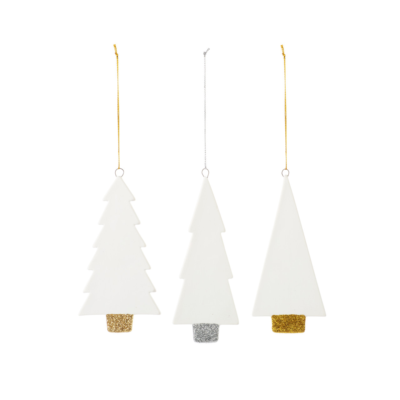 Ceramic Metallic Tree Ornaments - 3 Assorted thumbnail