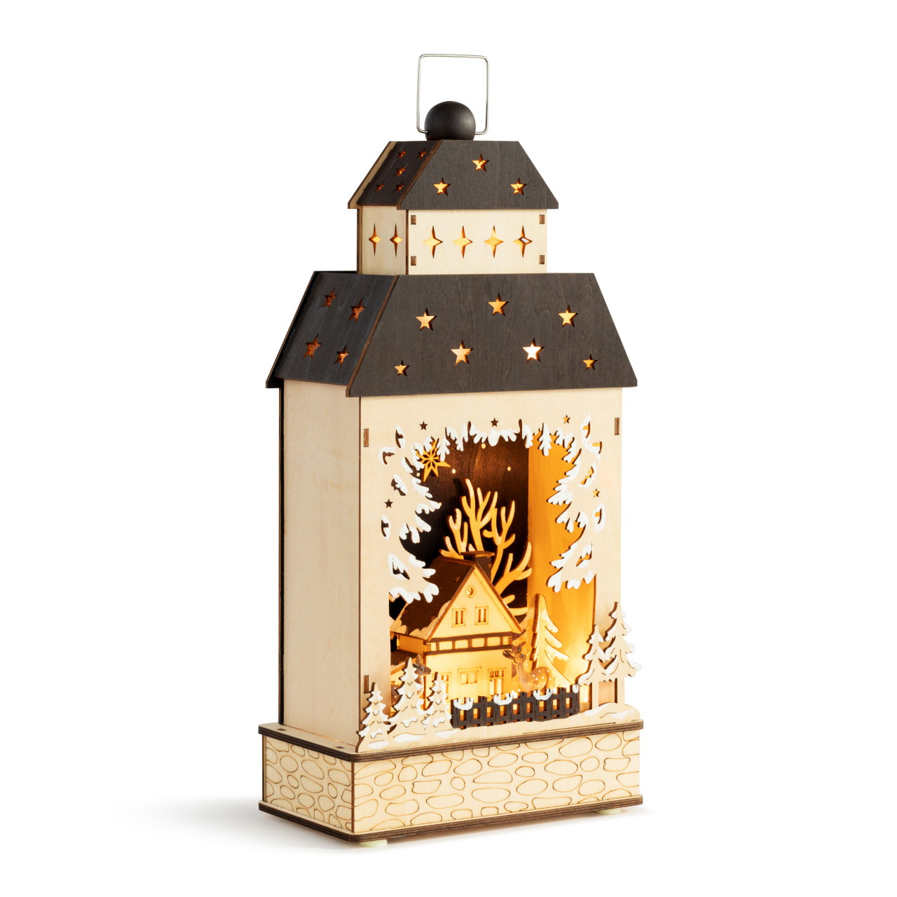 Lit Holiday Woods Lantern thumbnail