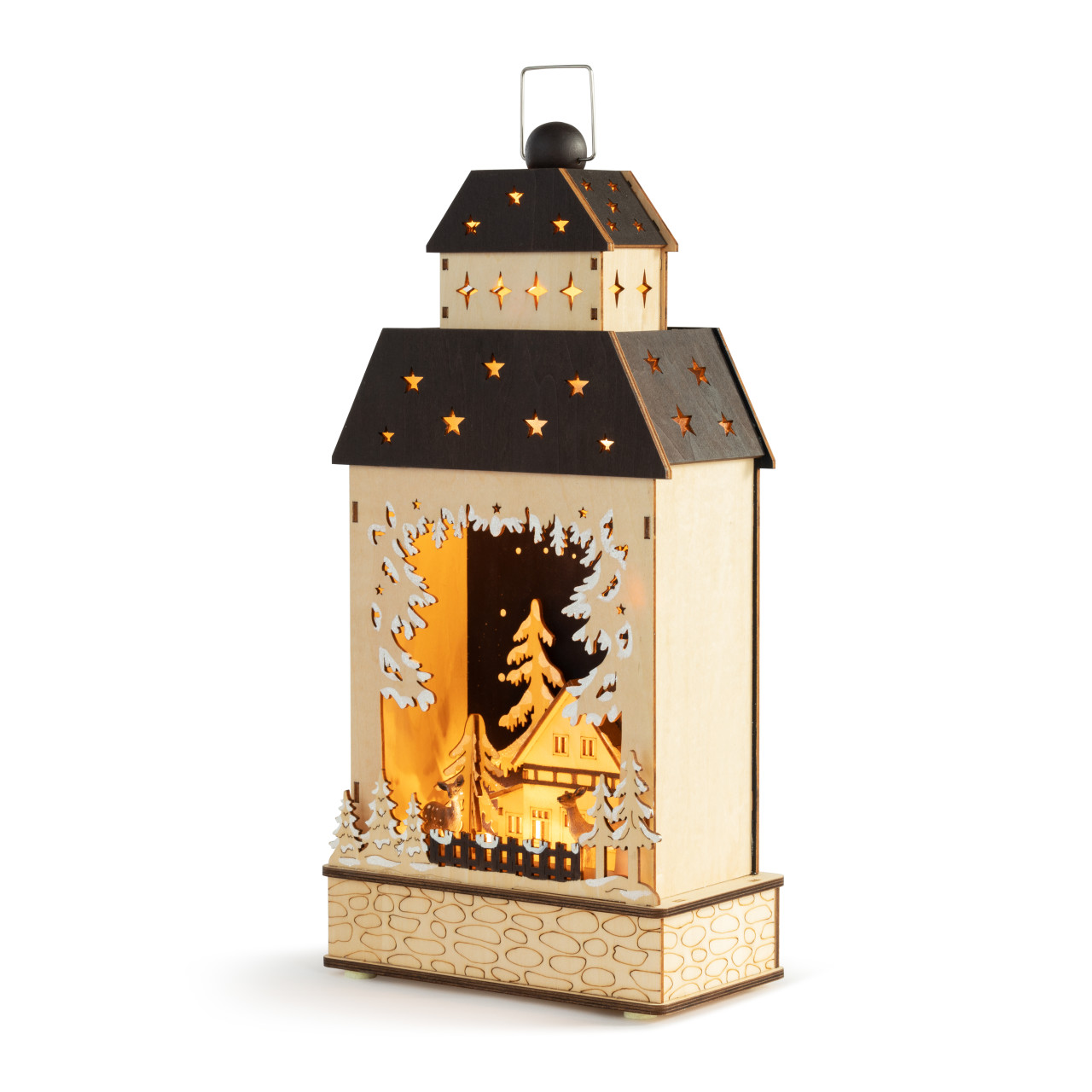 Lit Holiday Woods Lantern thumbnail