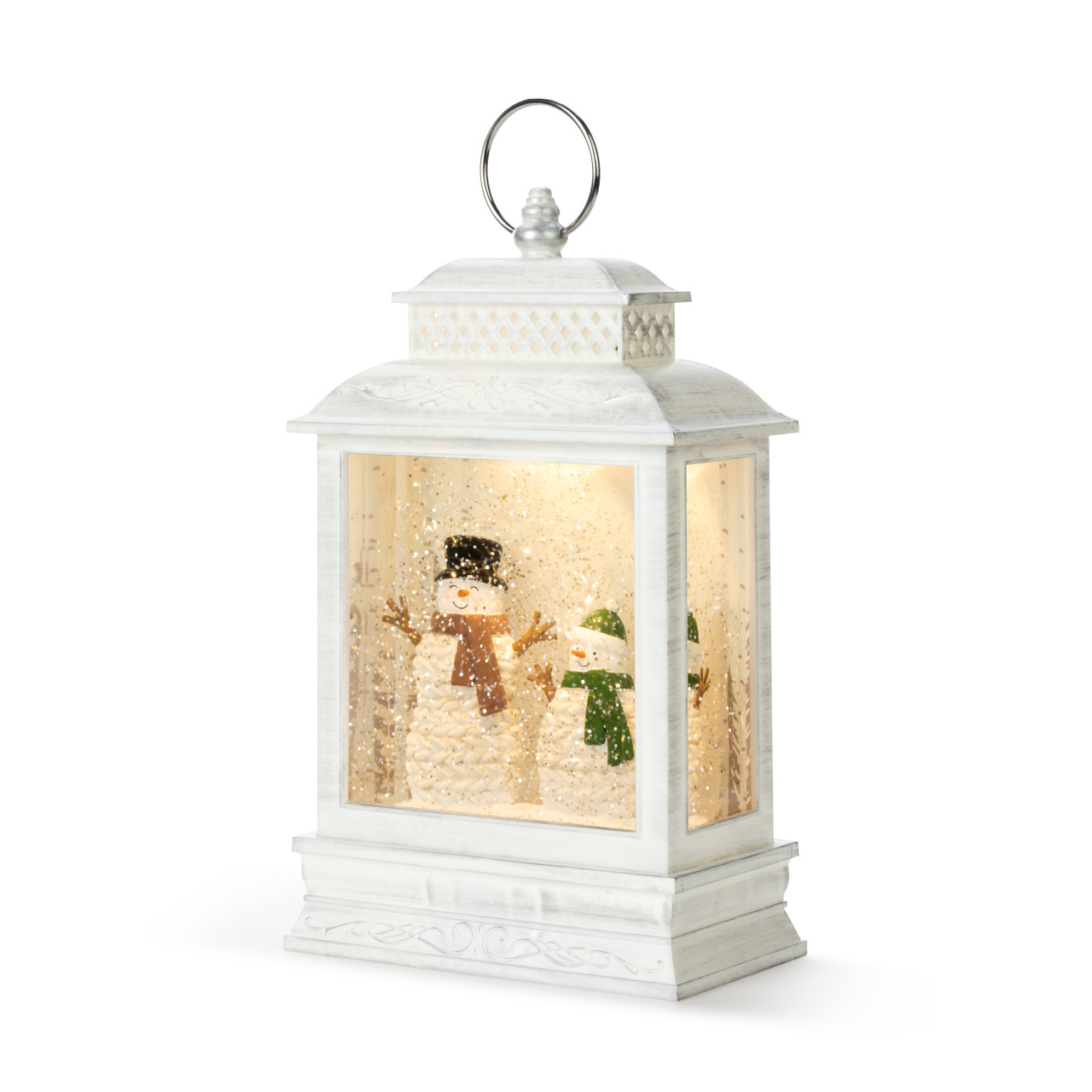 Lit Snowman Couple Lantern thumbnail