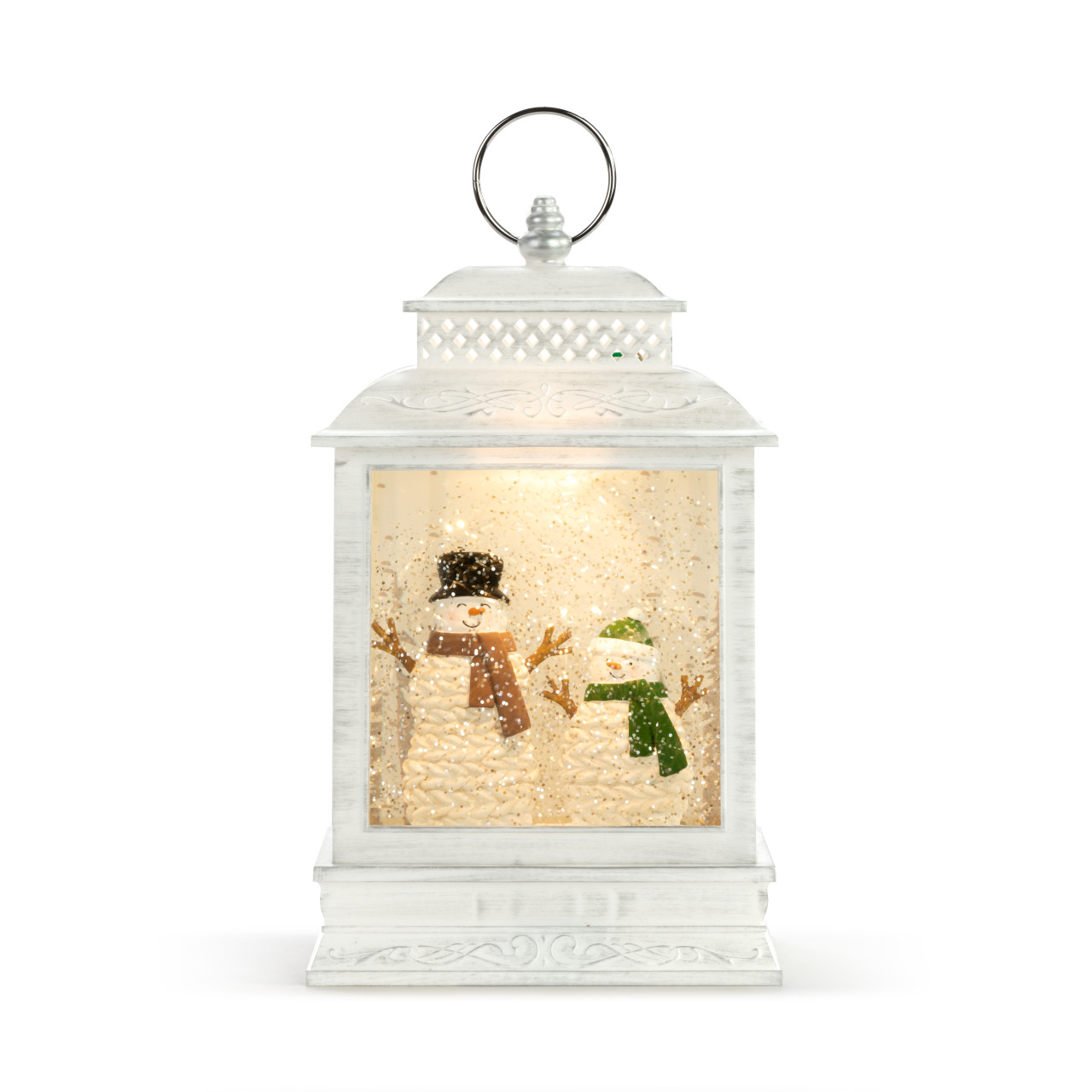 Lit Snowman Couple Lantern thumbnail