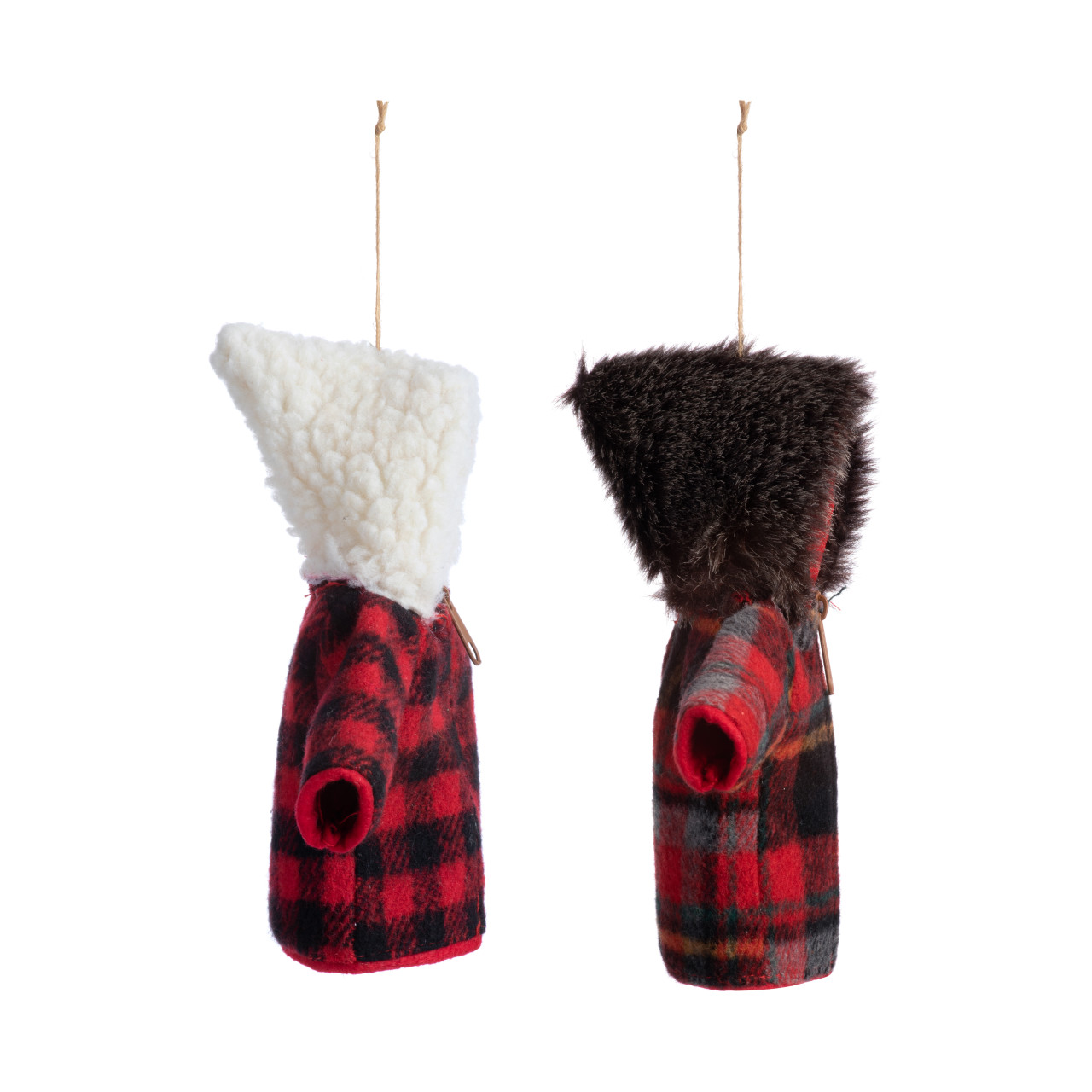 Red Plaid Mini Coat Ornaments - 2 Assorted thumbnail
