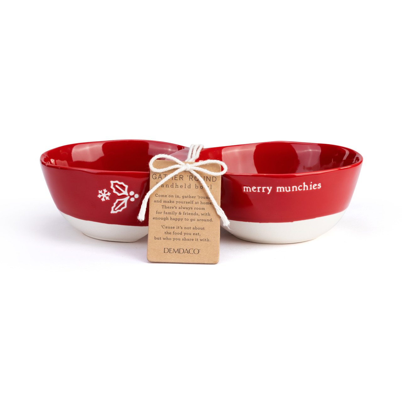 Merry Munchies Handheld Double Snack Bowl thumbnail