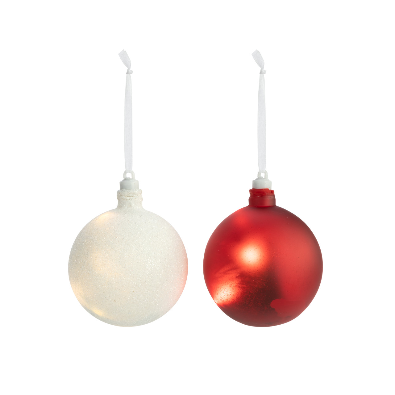 Lit Snowman Scene Glass Ornaments - 2 Assorted thumbnail
