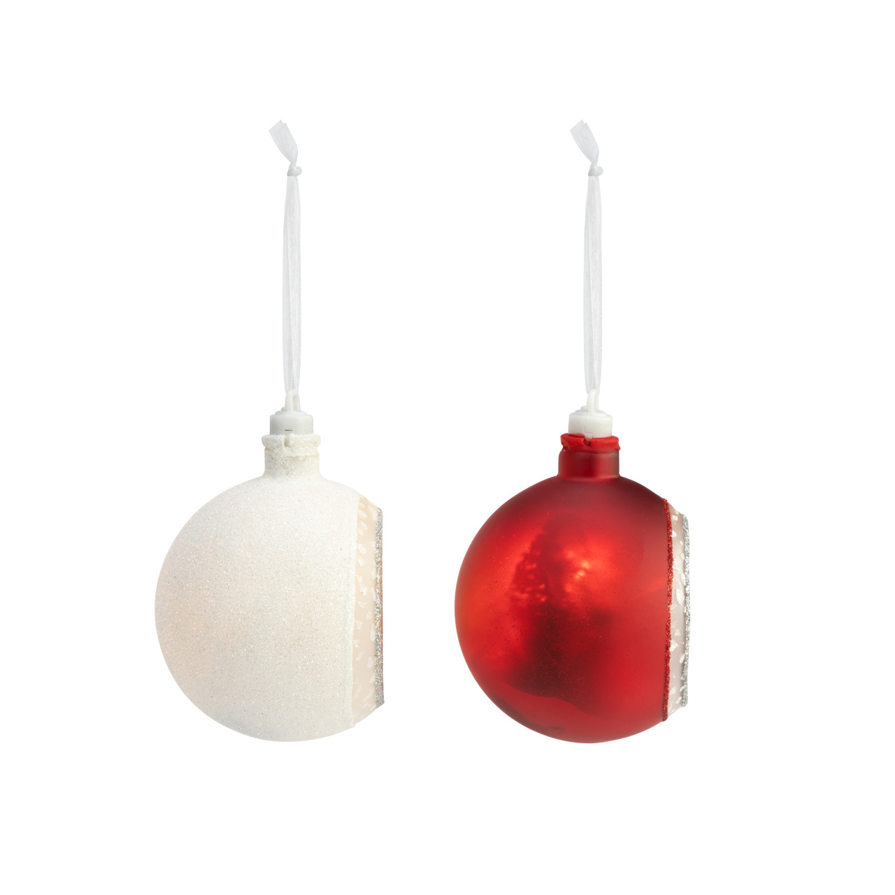 Lit Snowman Scene Glass Ornaments - 2 Assorted thumbnail