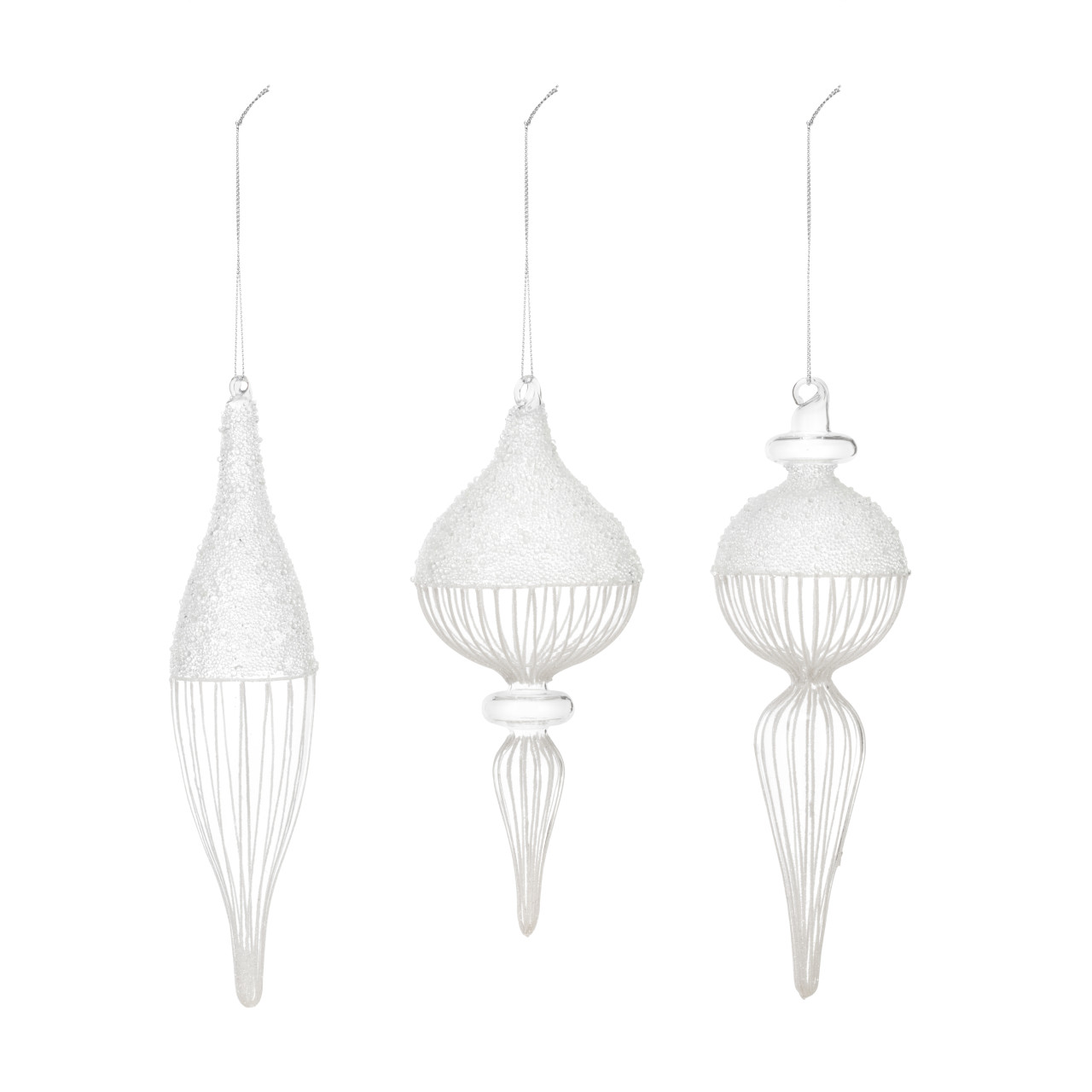 Crystal Beaded Finial Ornaments - 3 Assorted thumbnail