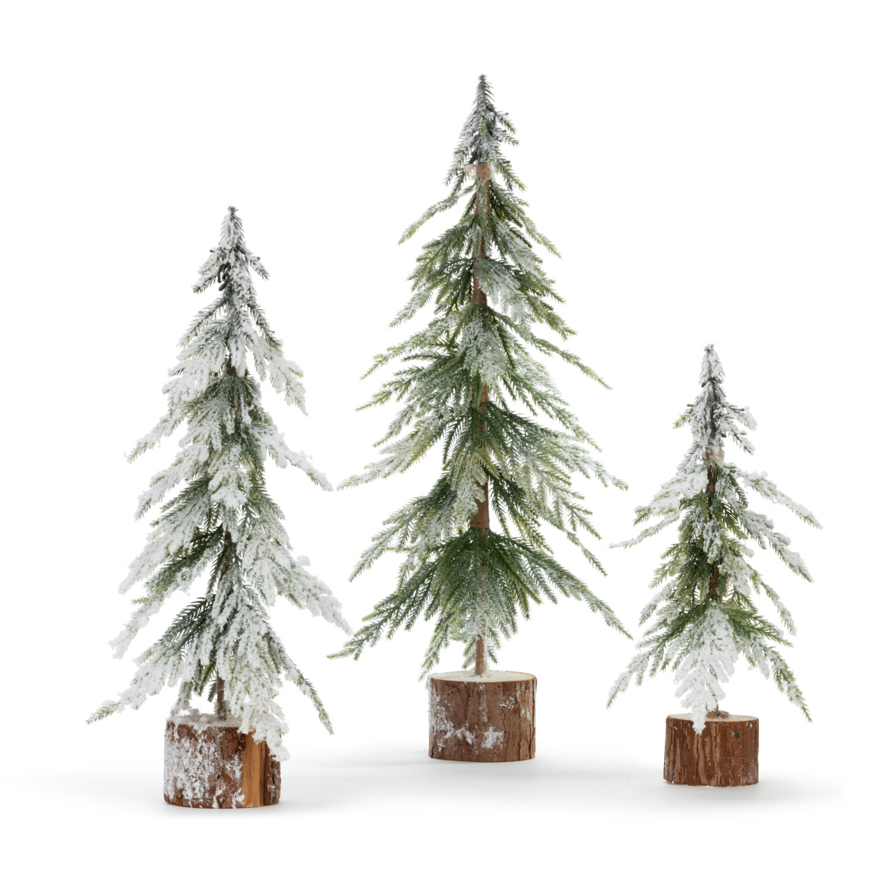 Here Comes Santa Claus Frosted Christmas Trees Set of 3 thumbnail