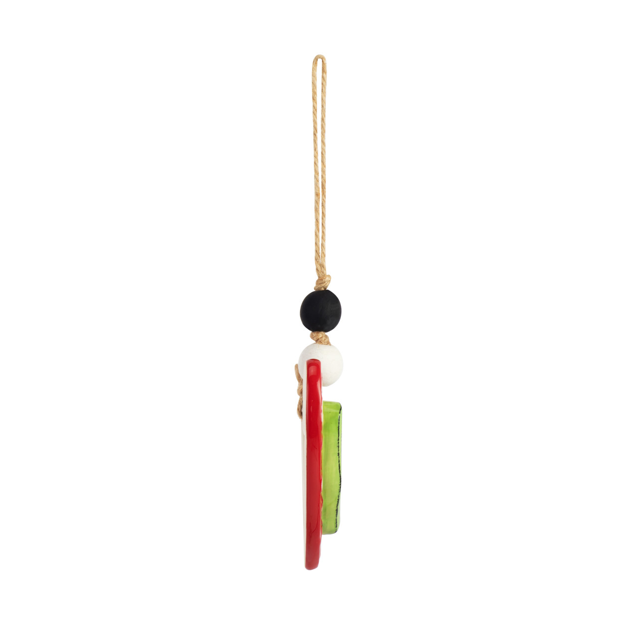 Paw Print Heart Ornament - Green & Red thumbnail
