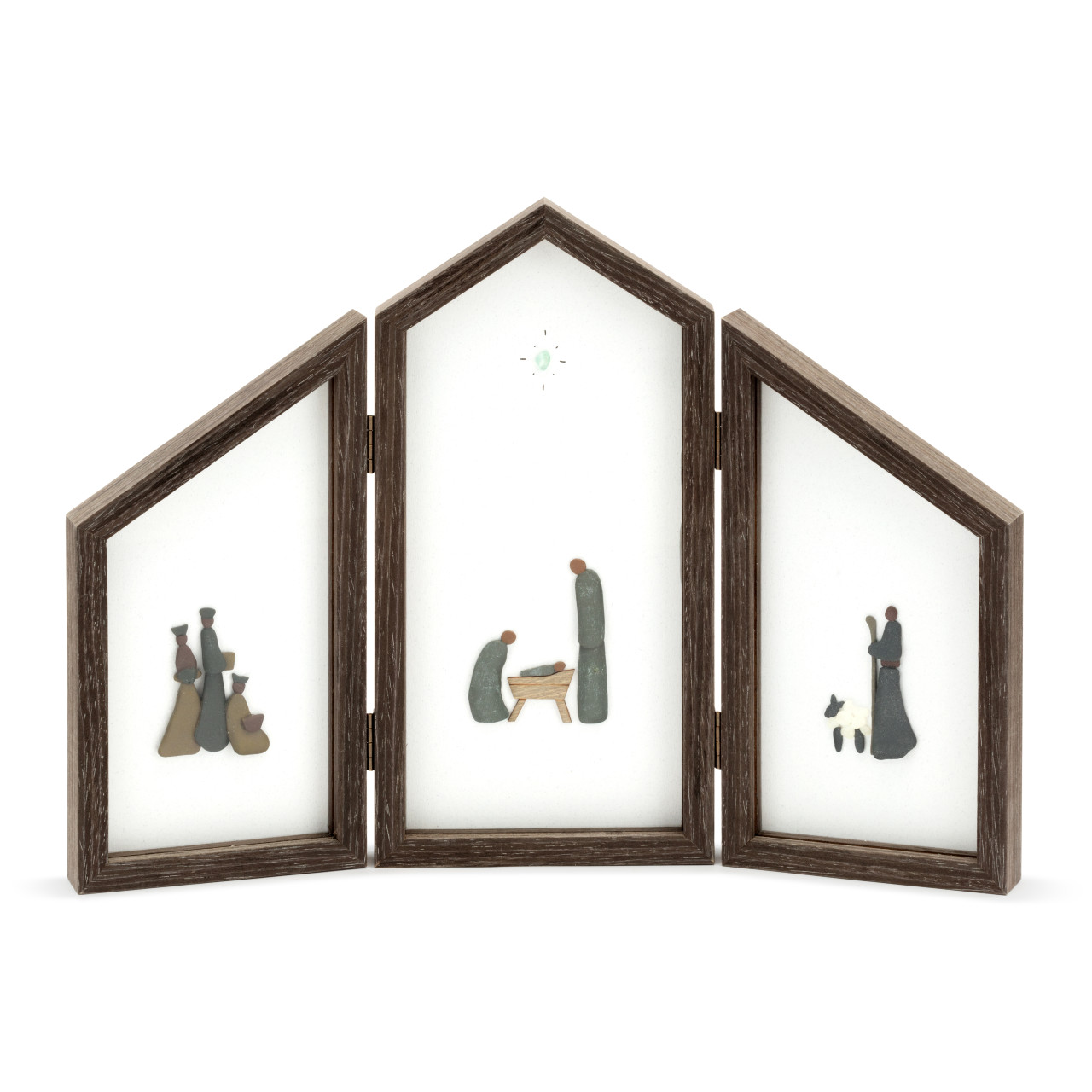 Sharon Nowlan Collection Holiday Nativity Triptych Shadow Box 15" x 11" thumbnail