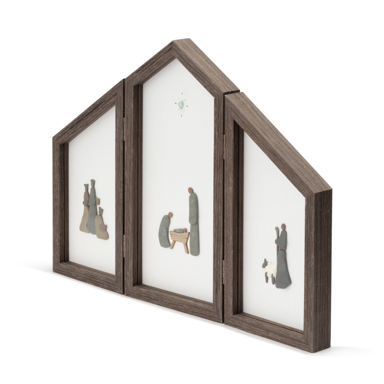 Sharon Nowlan Collection Holiday Nativity Triptych Shadow Box 15" x 11" thumbnail