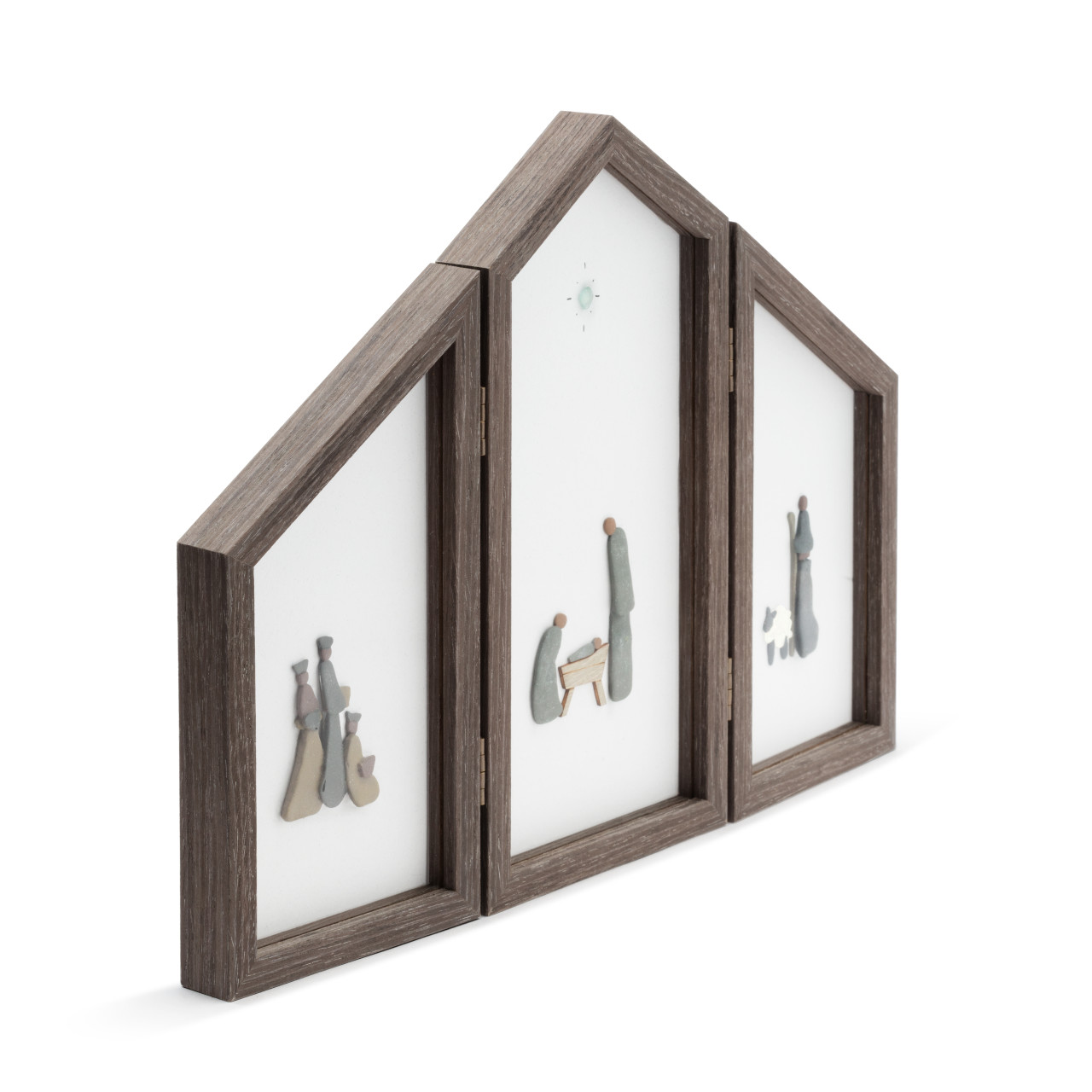 Sharon Nowlan Collection Holiday Nativity Triptych Shadow Box 15" x 11" thumbnail