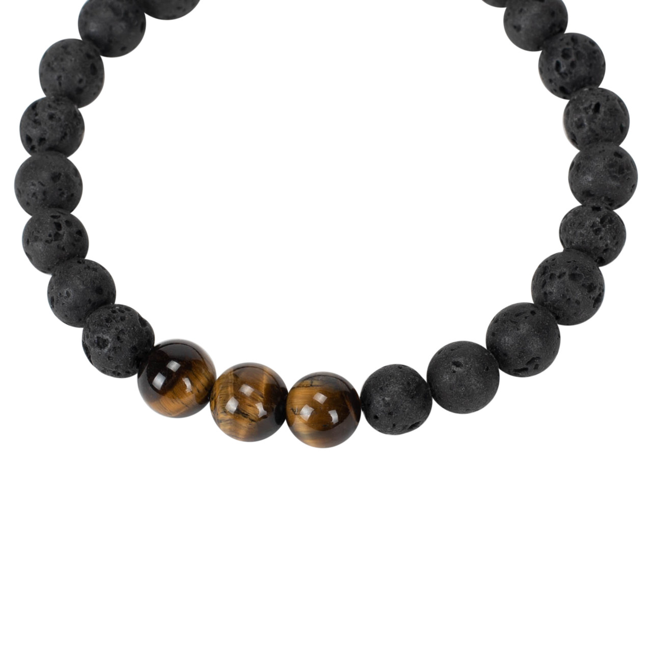 Men's Black Lava Stone Bracelet thumbnail