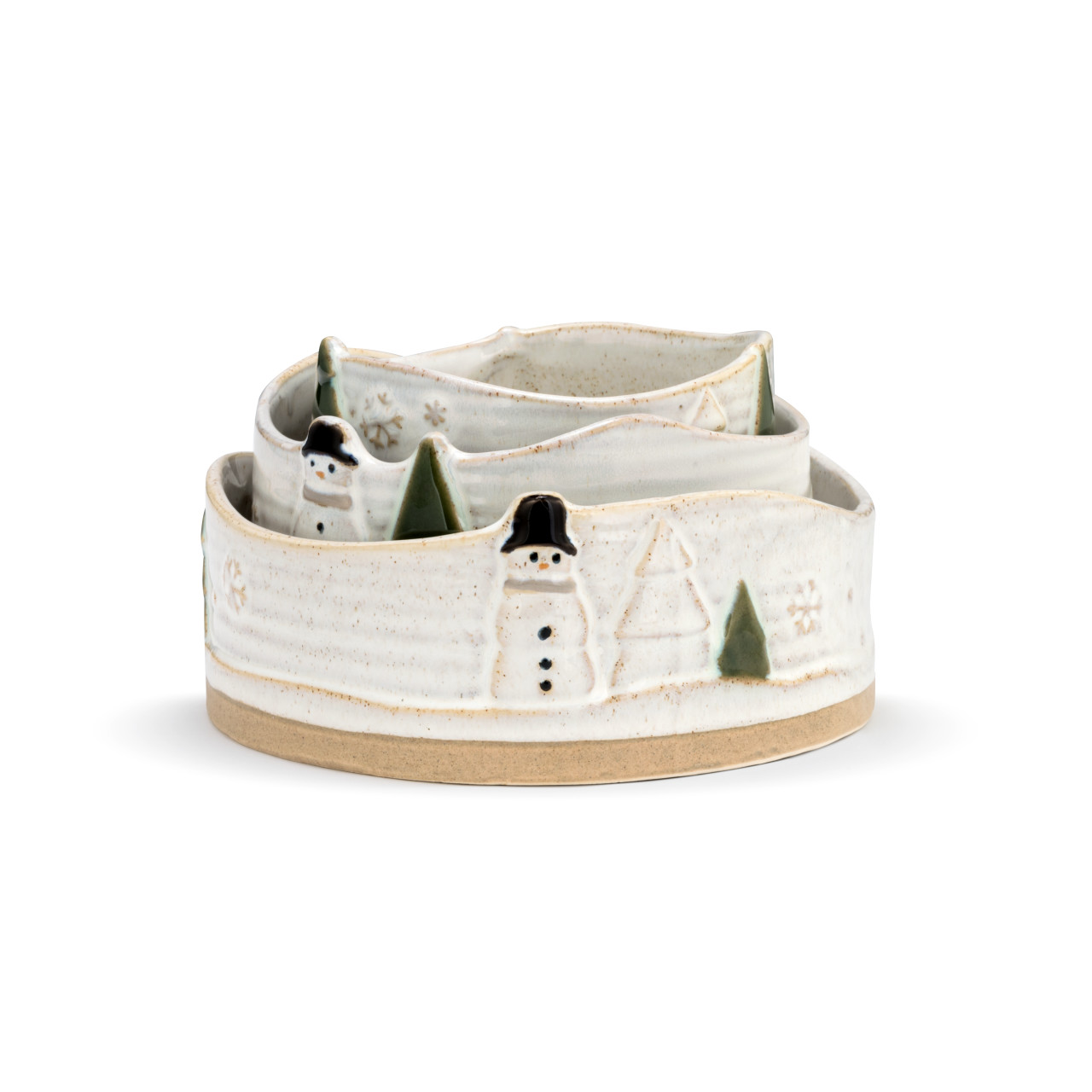 Snowmen Ceramic Stacking Bowls - Set of 3 thumbnail