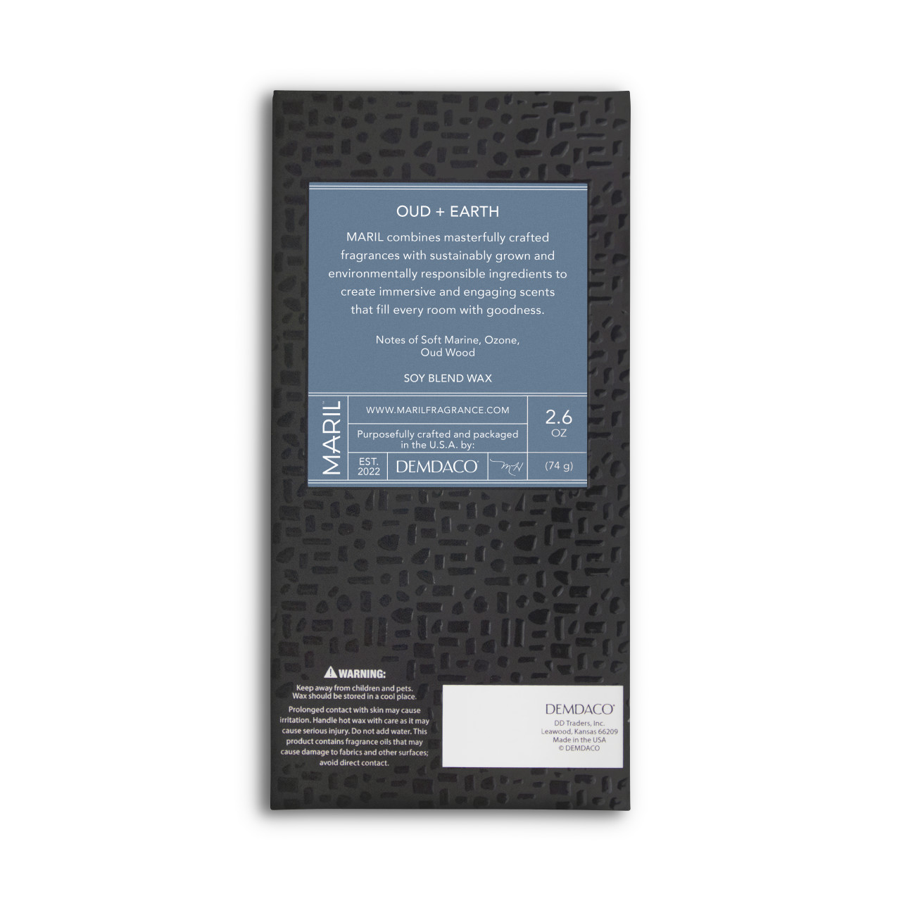 Oud + Earth 2.6 oz. Wax Melt - MARIL thumbnail