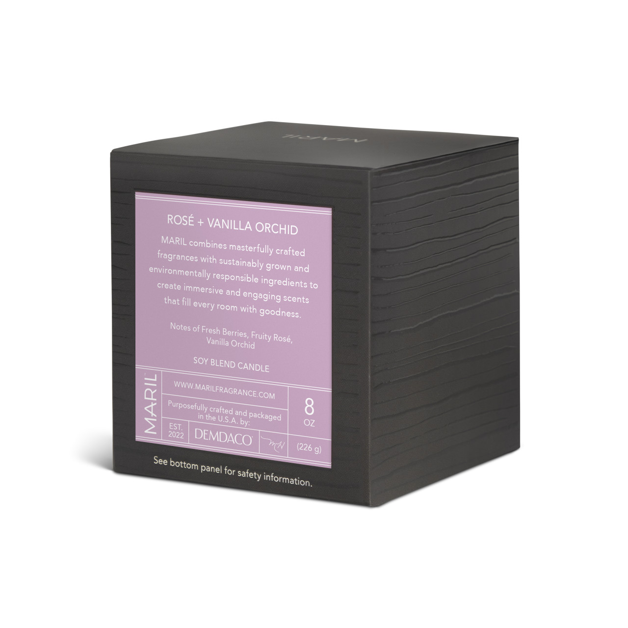 Rosé + Vanilla Orchid 8 oz. Candle - MARIL thumbnail
