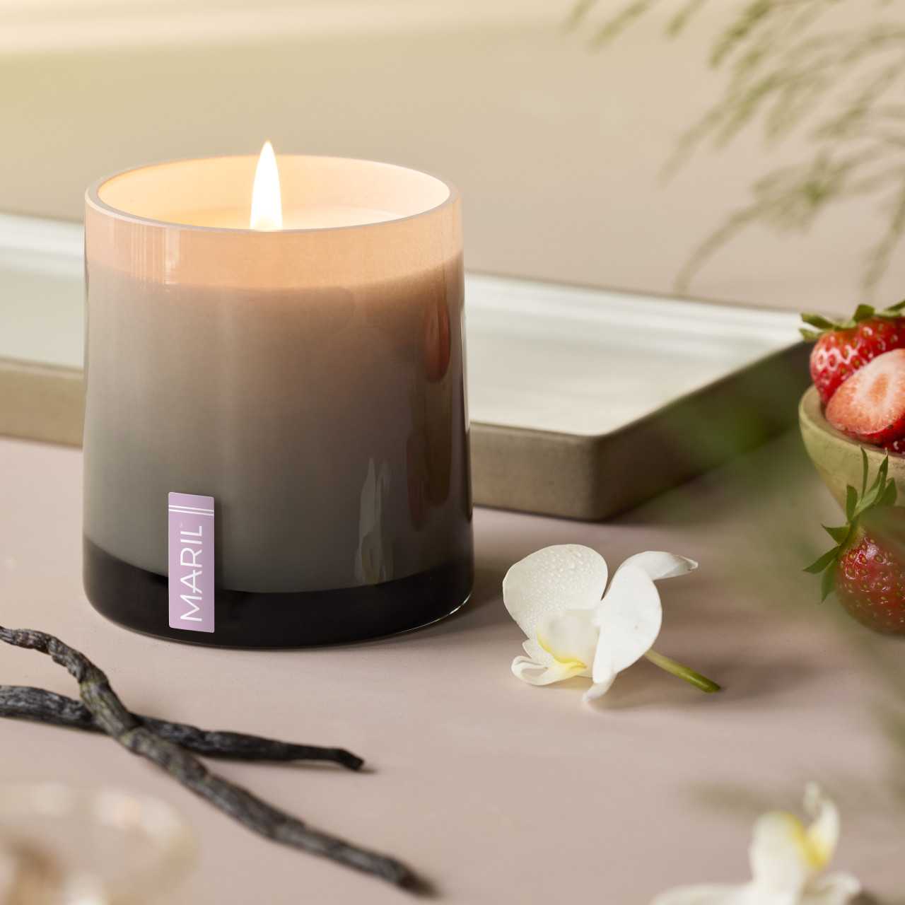 Rosé + Vanilla Orchid 8 oz. Candle - MARIL thumbnail