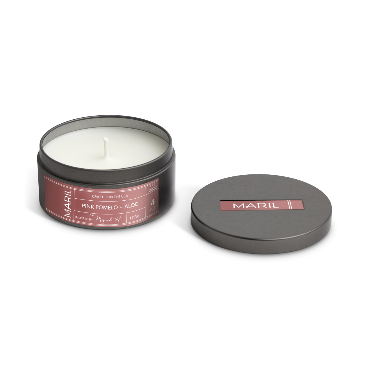 Pink Pomelo + Aloe 4 oz. Travel Candle - MARIL thumbnail
