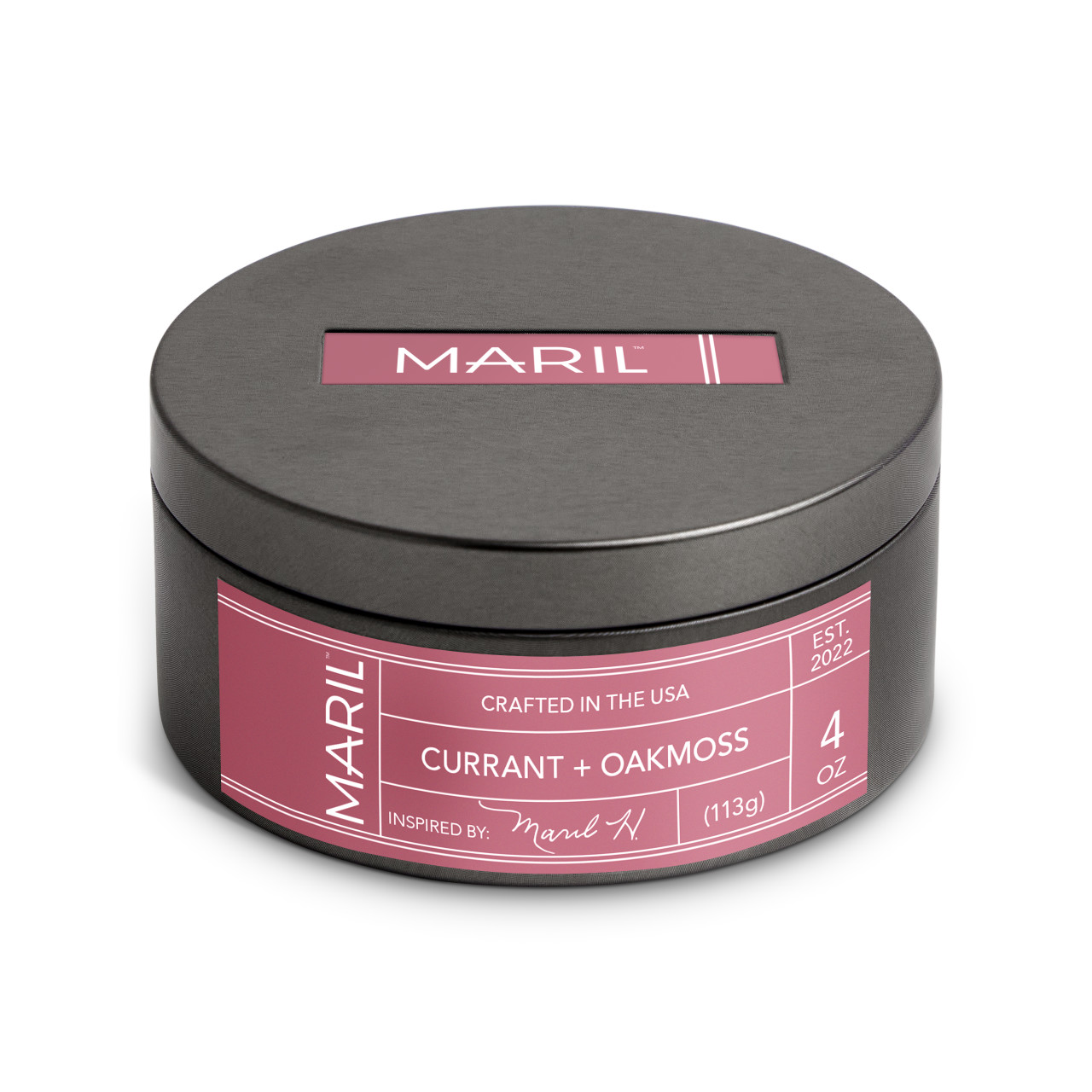 Currant + Oakmoss 4 oz. Travel Candle - MARIL thumbnail