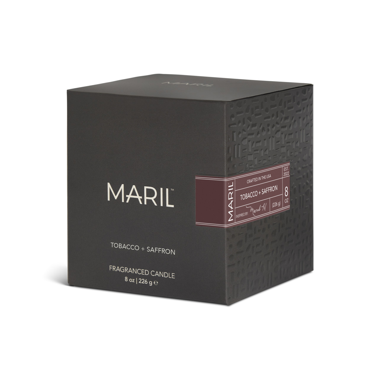 Tobacco + Saffron 8 oz. Candle -MARIL thumbnail