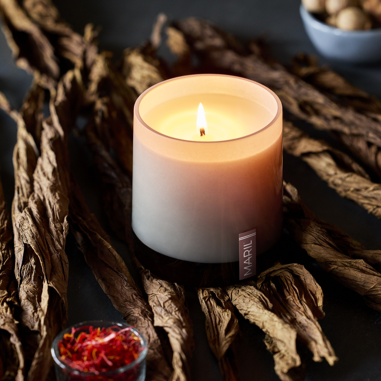 Tobacco + Saffron 8 oz. Candle -MARIL thumbnail