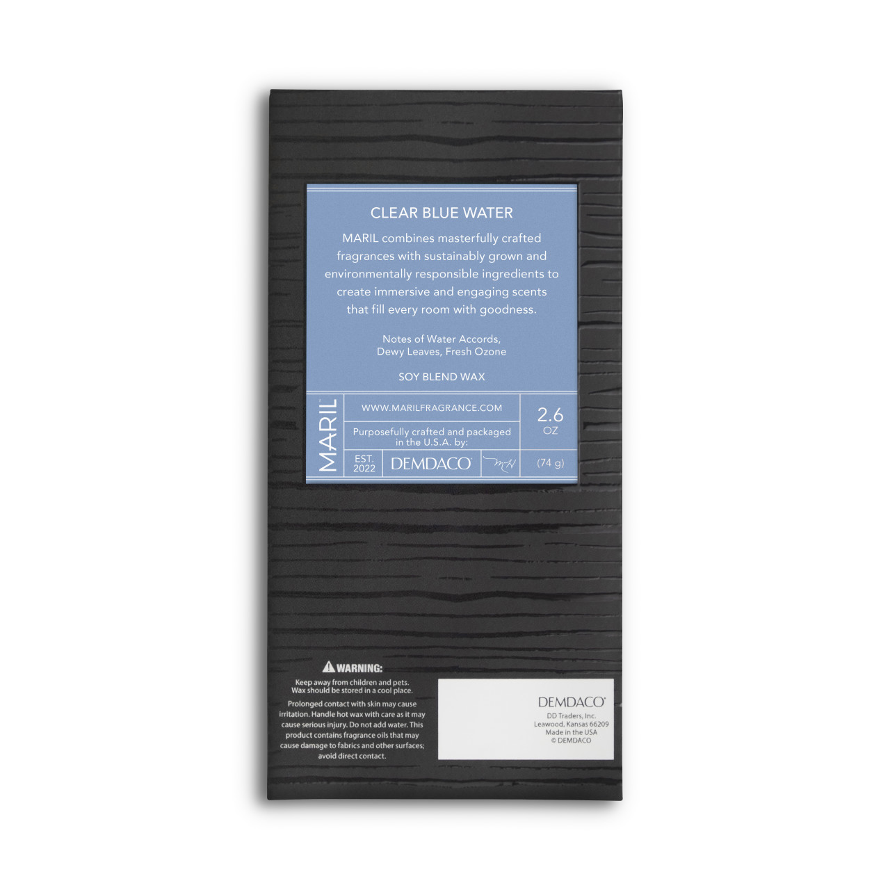 Clear Blue Water 2.6 oz. Wax Melt - MARIL thumbnail