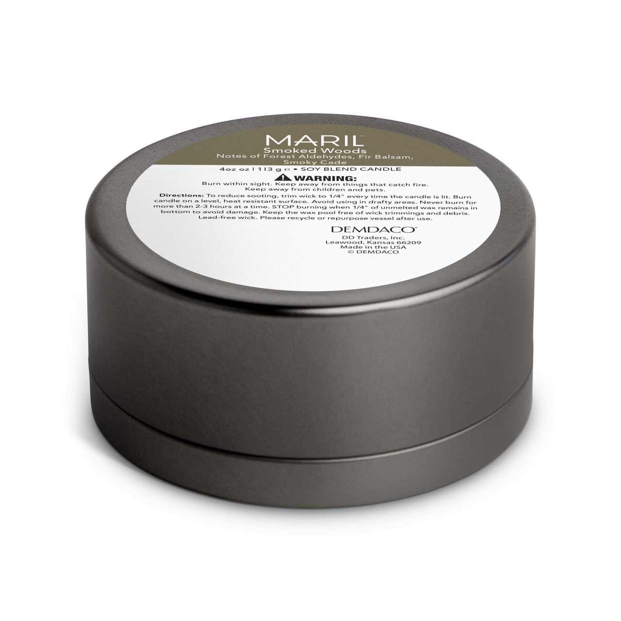 Smoked Woods 4 oz. Travel Candle - MARIL thumbnail