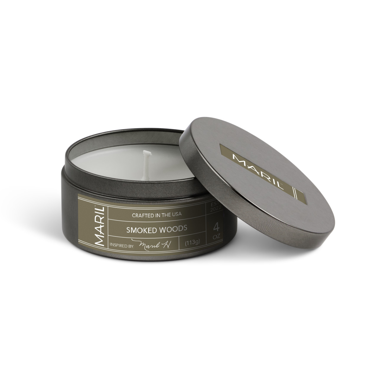 Smoked Woods 4 oz. Travel Candle - MARIL thumbnail